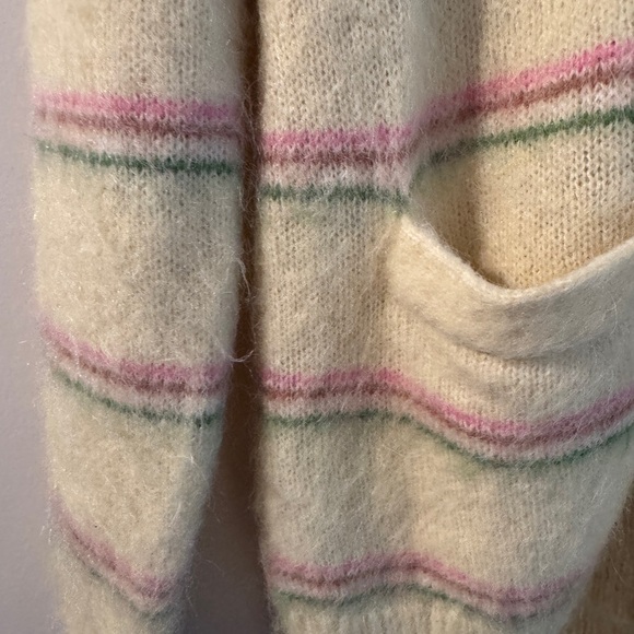 J. Crew Alpaca-blend V-neck cardigan in stripe - Picture 4 of 5